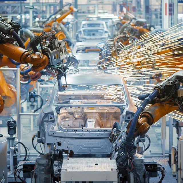 Car on manufacturing line
